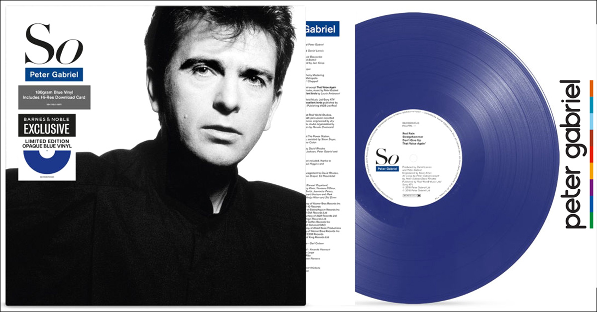 Peter Gabriel: Exclusive blue So vinyl in the USA