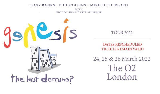 Genesis: London shows rescheduled for March 2022